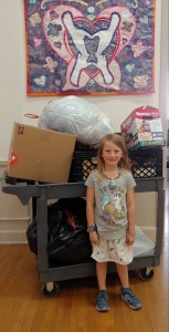 For seven-year-old Sidney’s birthday, instead of asking for gifts for herself, she asked her friends and family to donate items to our clients and thrift shop.